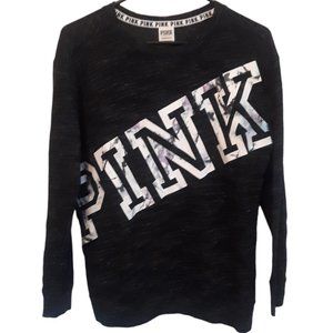 Victoria's Secret Pink Collection Women's Black Sweatshirt Pullover Top Size XS